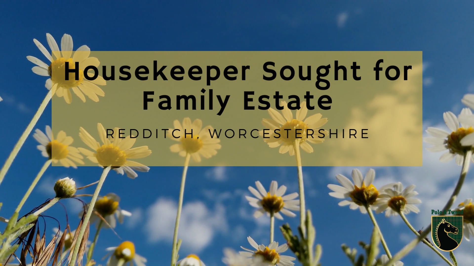 Housekeeper Sought for Family Estate near Redditch, Worcestershire on Vimeo