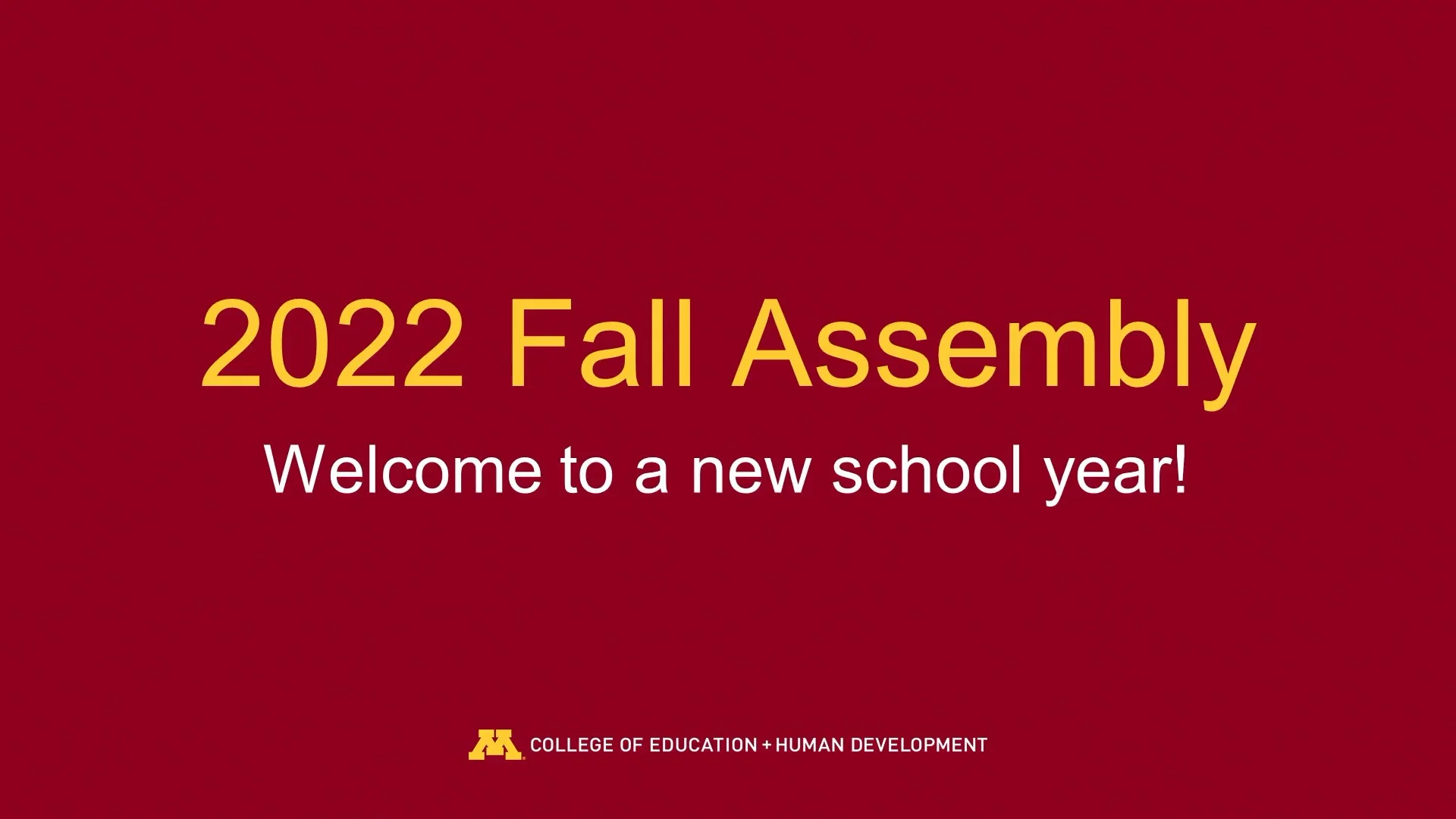 CEHD Fall Assembly 2022 on Vimeo