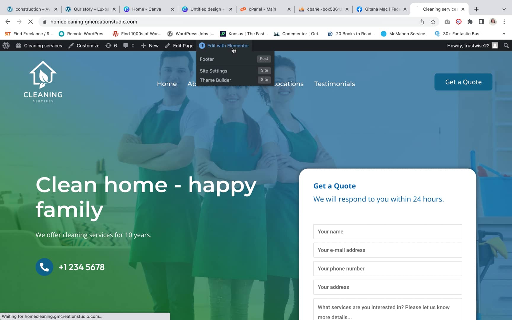 how-to-edit-home-cleaning-wordpress-website-on-vimeo