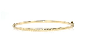 Italian 14kt Yellow Gold Linear-Pattern Bangle Bracelet