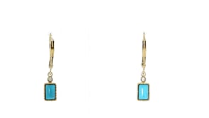 Turquoise Drop Earrings in 14kt Yellow Gold