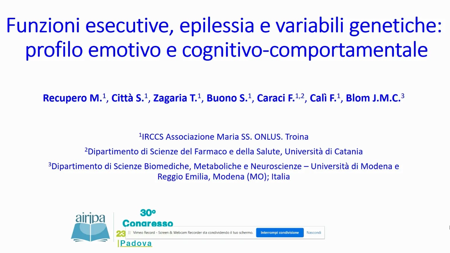 73. Funzioni esecutive, epilessia e variabili genetiche: profilo ...