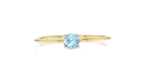 20 Carat Swiss Blue Topaz Ring in 14kt Yellow Gold