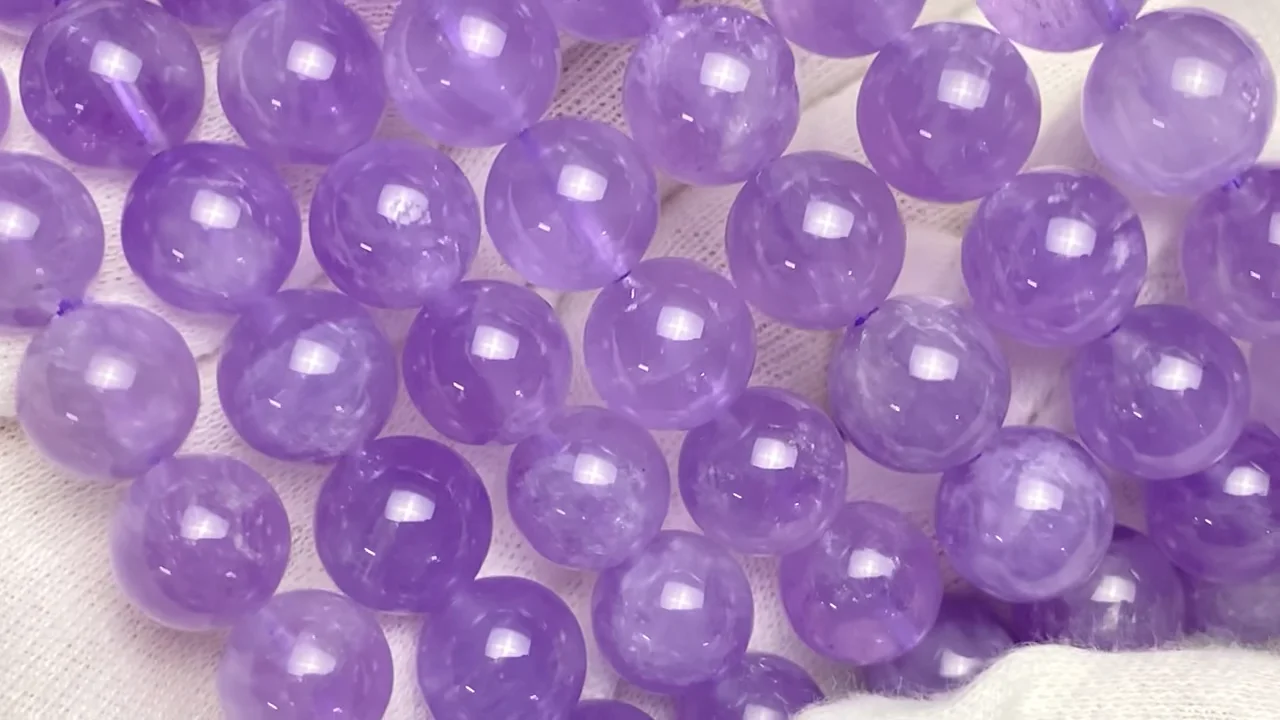ラベンダーアメジスト ラウンド10mm ブレスレット｜天然石ビーズの卸