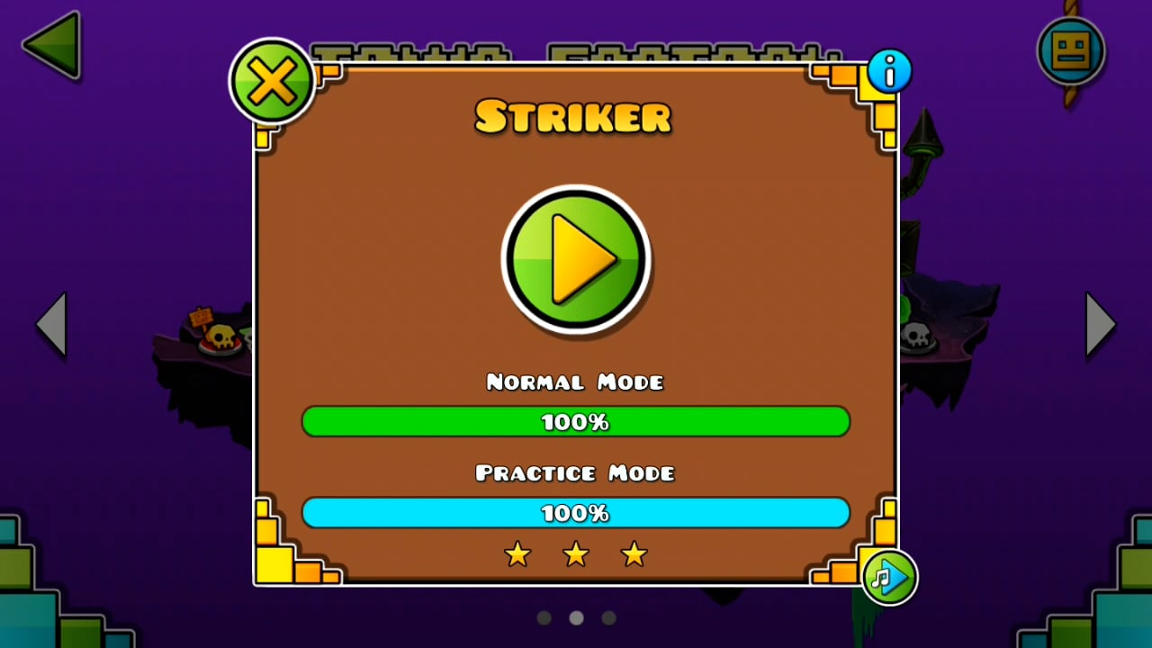 Geometry Dash World Striker 100% complete (no damage)