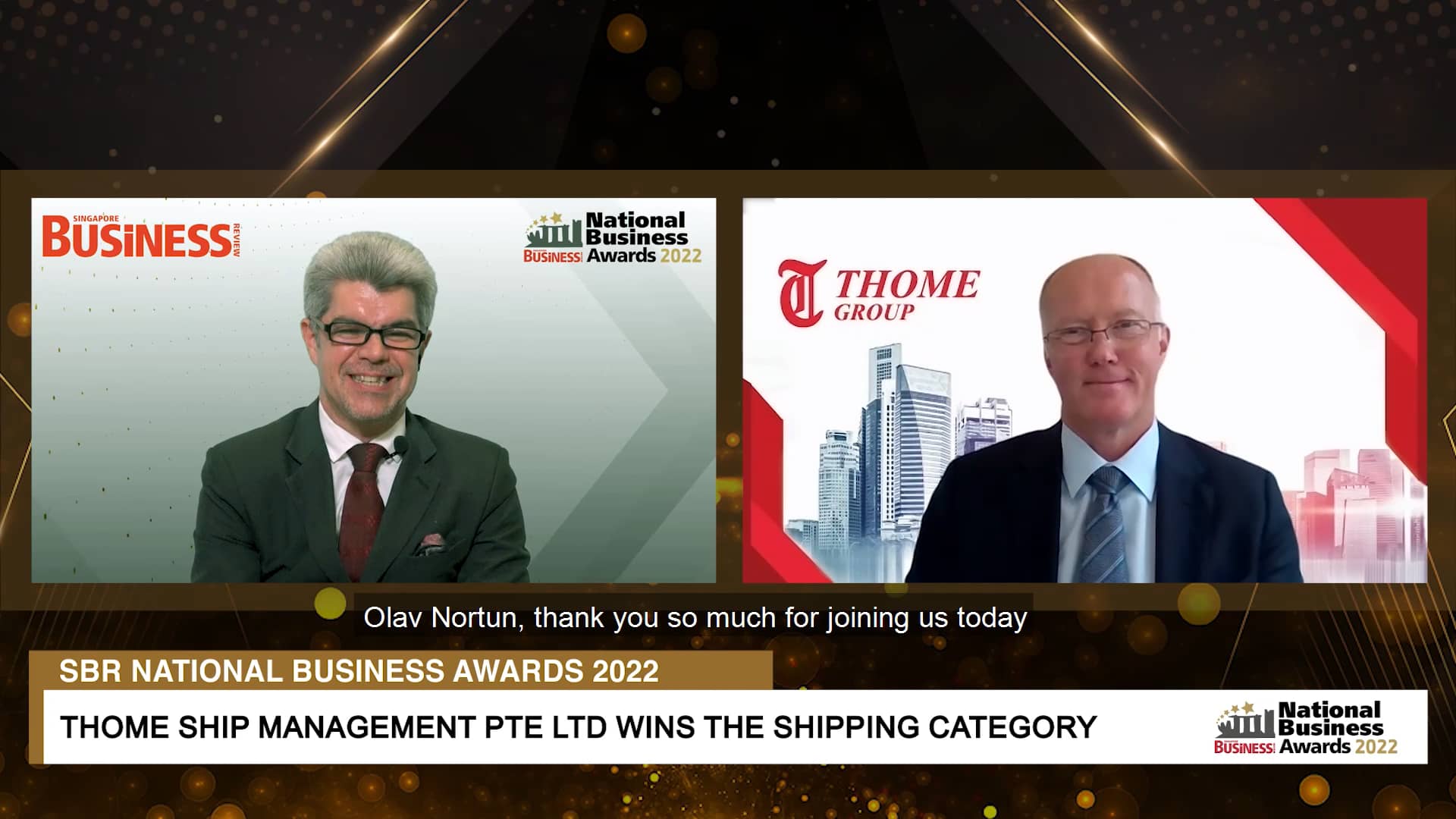 SBR National Business Awards 2022 Winner Thome Ship Management Pte Ltd