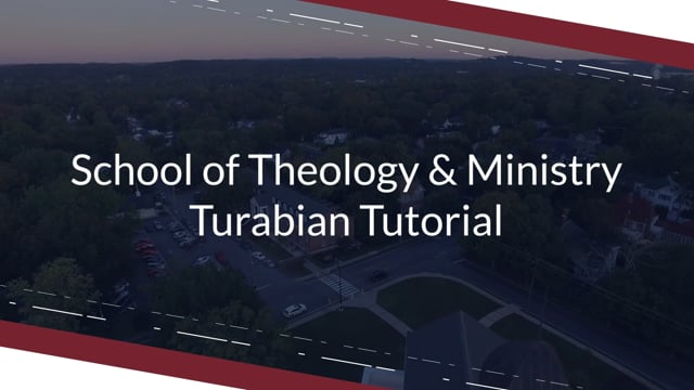 STM Turabian Title Page and Paper Formatting Tutorial