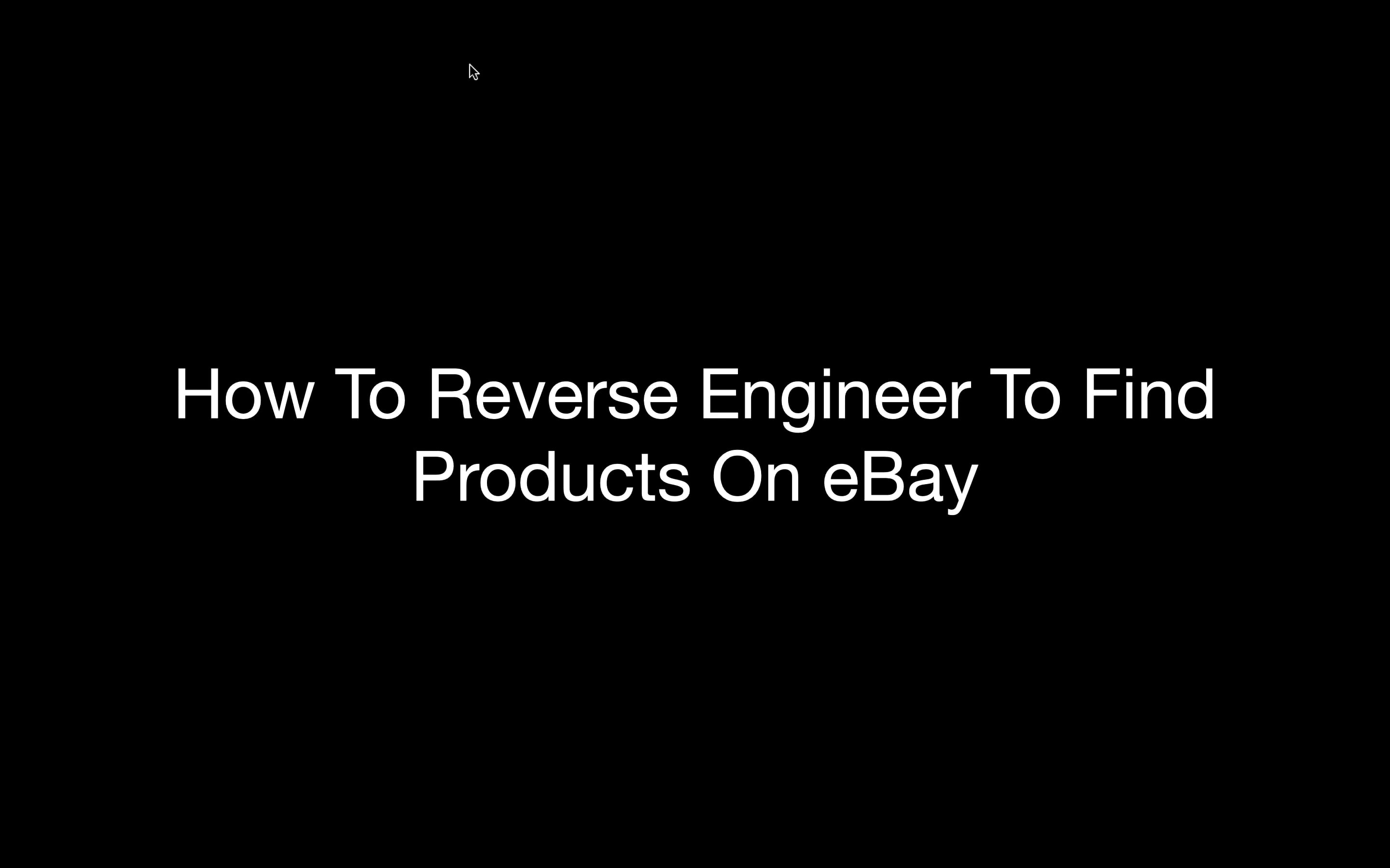 2.12 How To Reverse Engineer To Find Suppliers On eBay on Vimeo