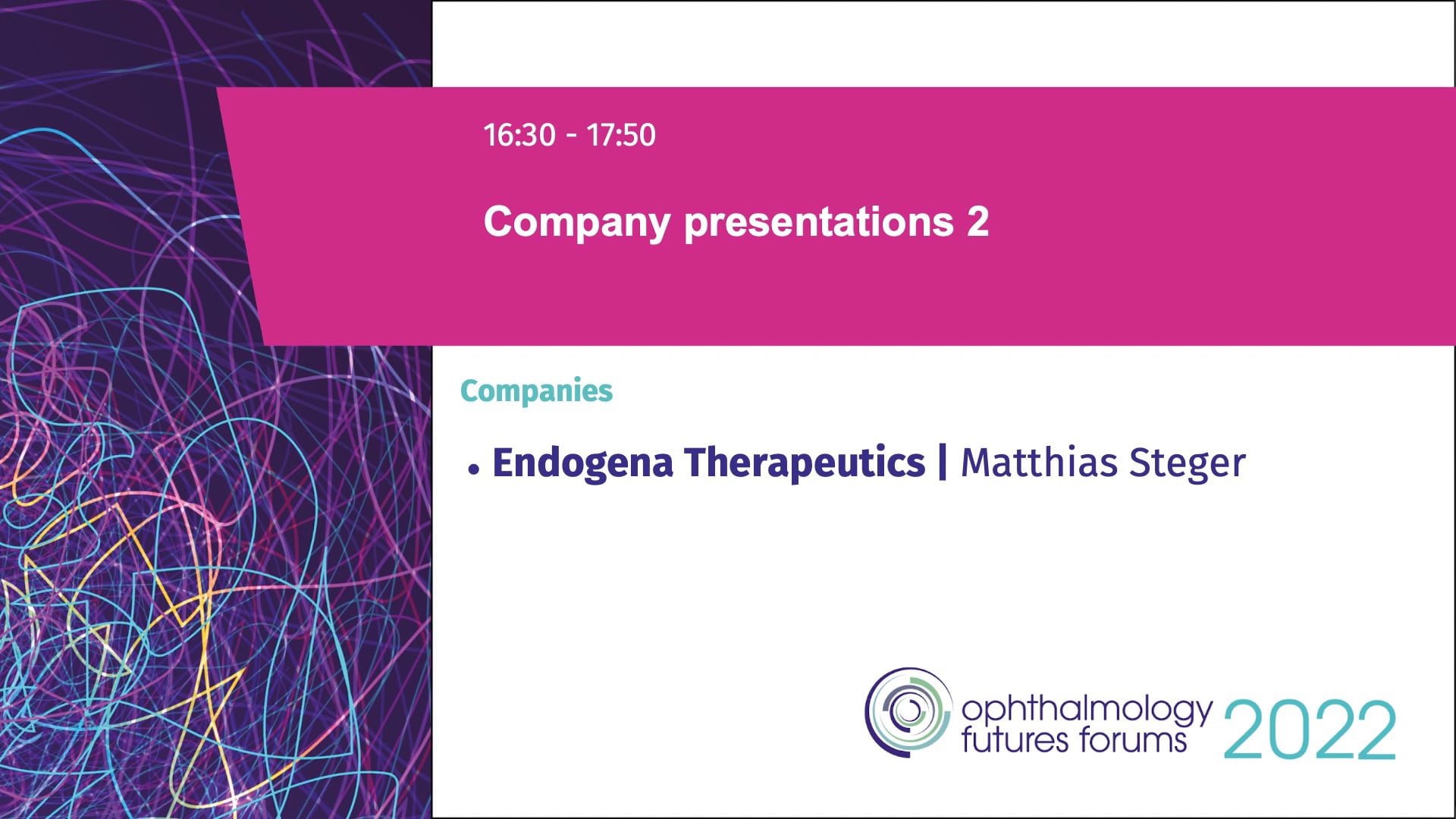 Company Presentation: Endogena Therapeutics - Matthias Steger