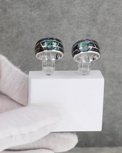 Video: 925 Sterling Silver Abalone mother-of-pearl Ring