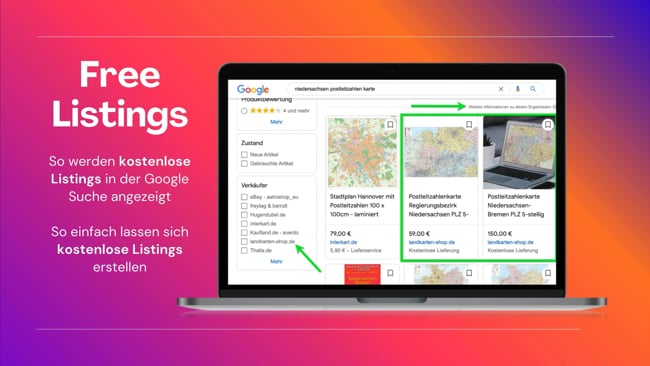 Free Listings (kostenlose Platzierungen) bei Google Shopping