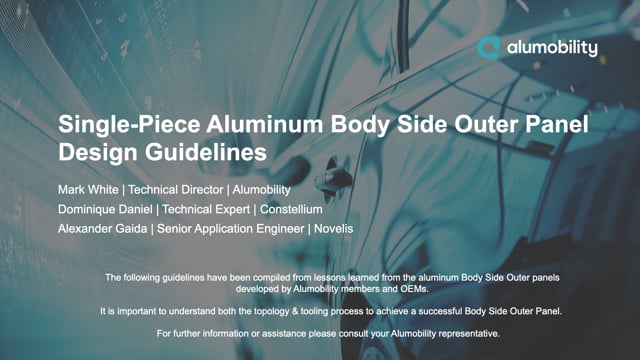 Aluminum body side outer panel design and manufacturing guidelines