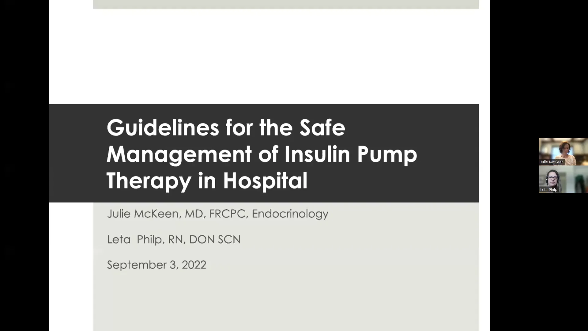 Guidelines for the Safe Management of Insulin Pump Therapy in Hospital