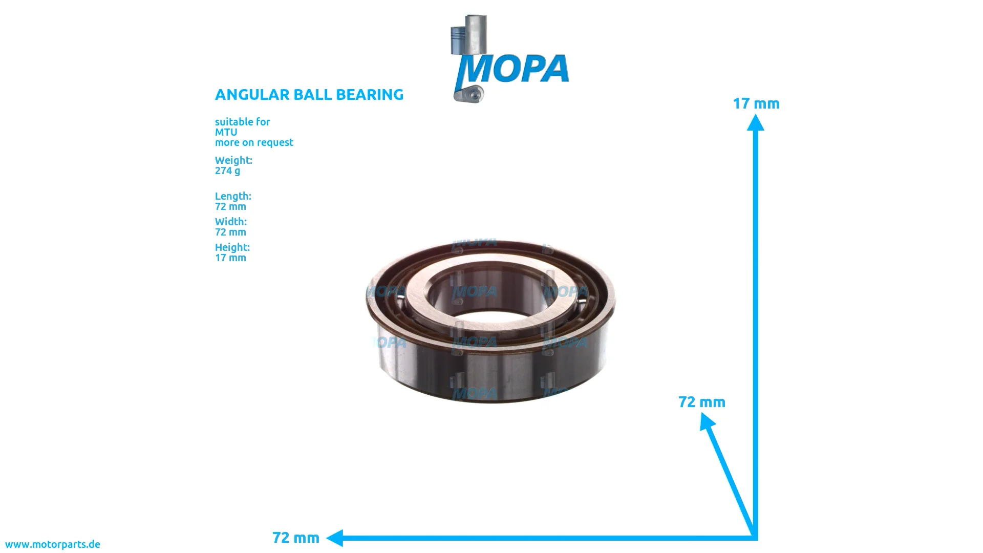 0009813527 - MOPA ANGULAR BALL BEARING suitable for MTU engines on Vimeo
