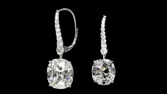 Antique cushion cut diamond earrings sale