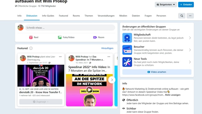 FB Gruppentipp 1: Featured