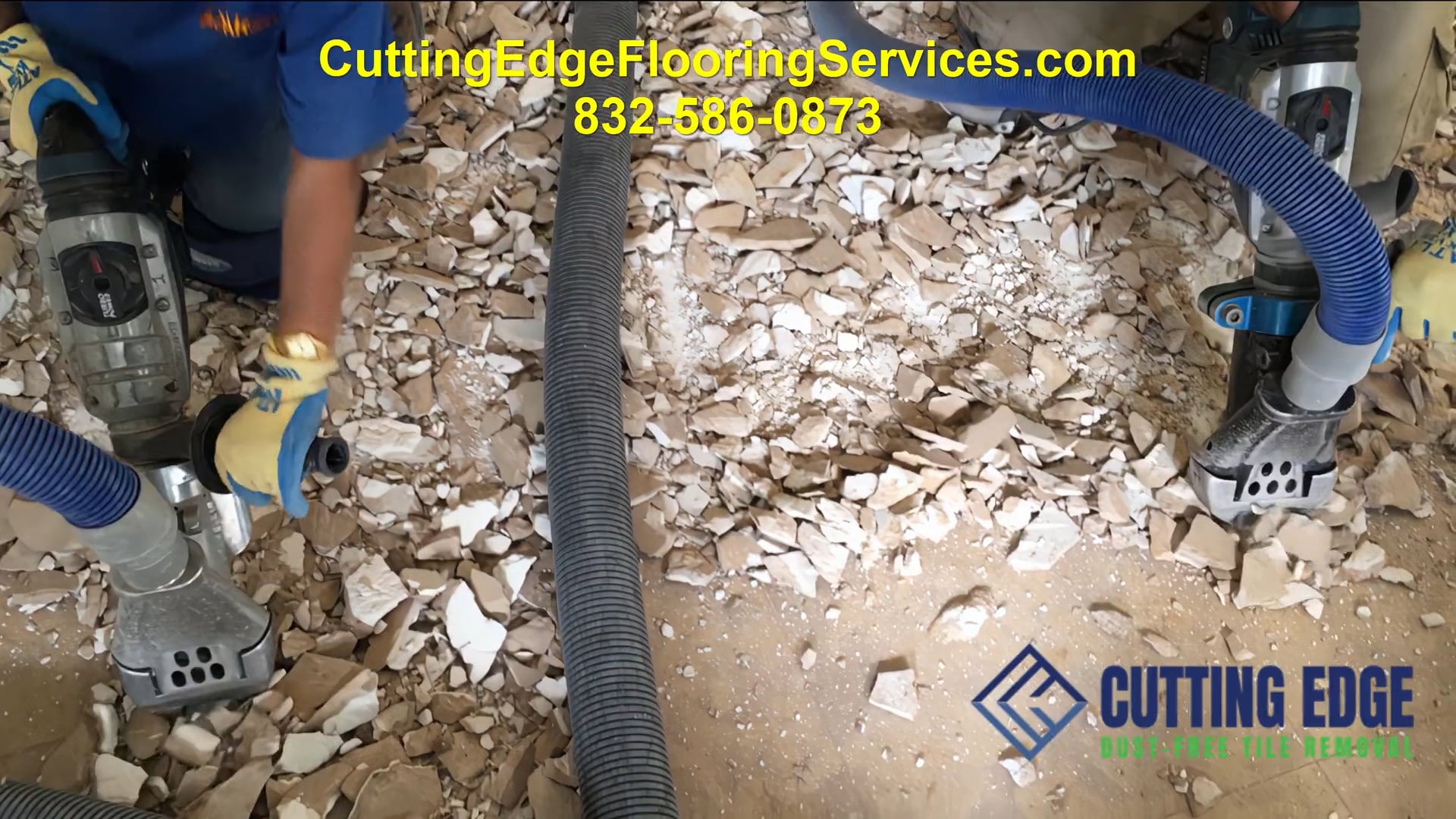 Cutting Edge Houston Dust Free Travertine Tile Removal by DustRam 832
