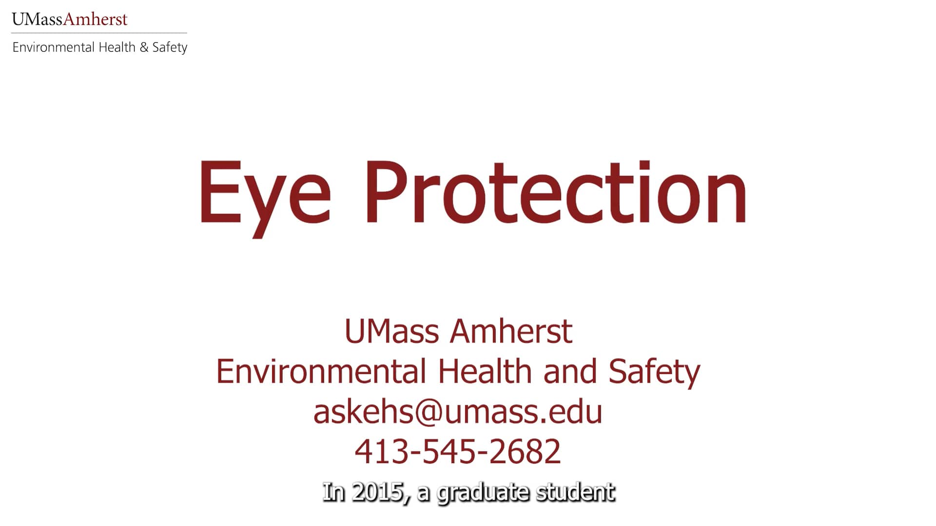 Eye Protection Video on Vimeo