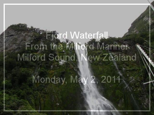 Fjord Waterfall, Milford Sound, New Zealand