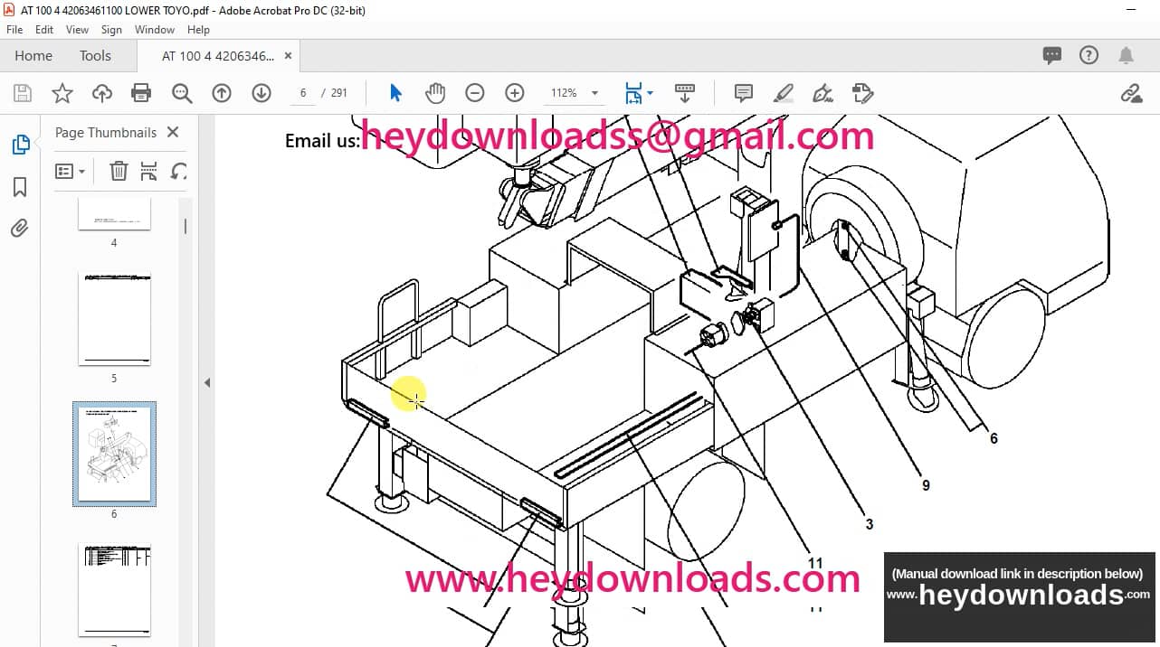 Tadano crane at 100 4 42063461100 lower toyota bdg xzu304a tymmb6 parts