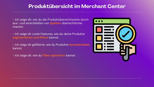 Die Produktübersicht im Merchant Center