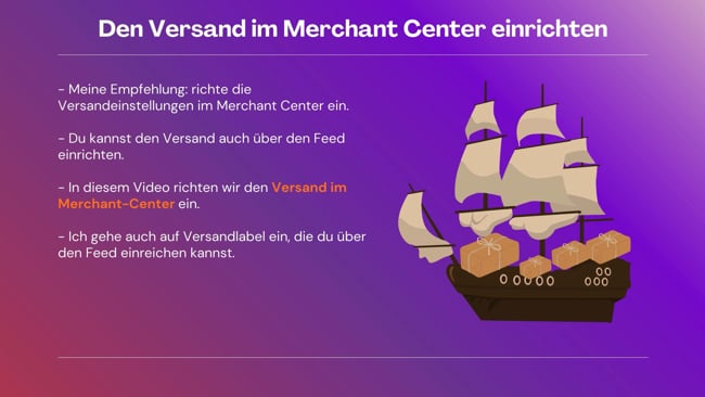 Versandeinstellungen im Merchant Center