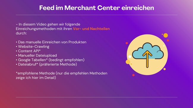 Alle Submit-Methoden im Merchant Center