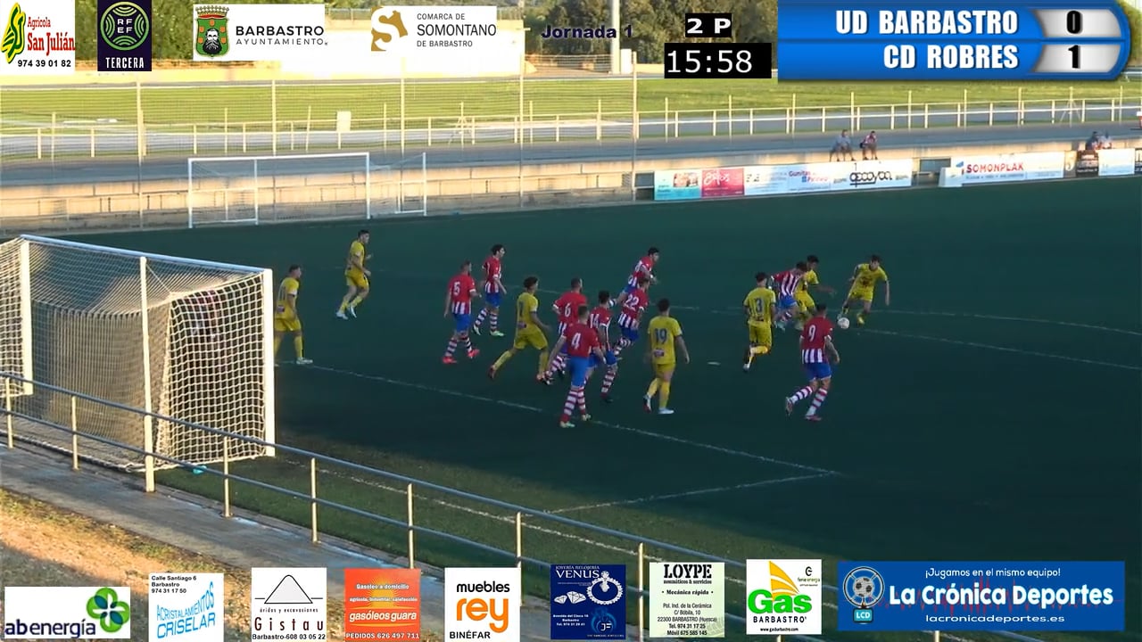 (RESUMEN y GOLES) UD Barbastro 1-2 CD Robres / Jornada 1 / 3ª División