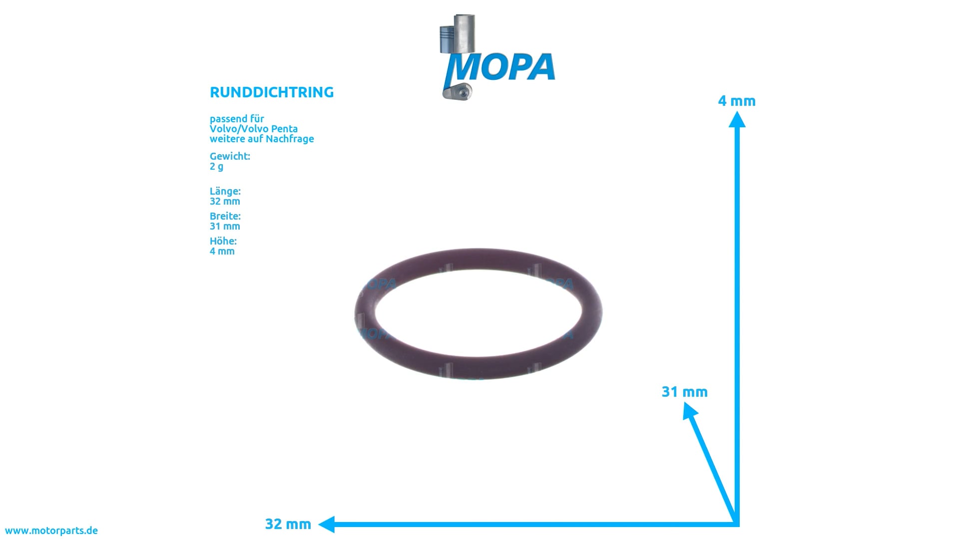 949721 - MOPA RUNDDICHTRING passend für VolvoVolvo Penta Motoren  
