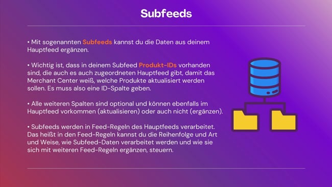 Daten durch Subfeeds anpassen