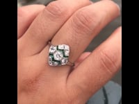 Diamond, Emerald, Platinum Ring 13731-2395