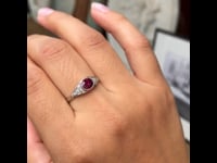 Diamante, rubino, anello in platino 13717-5099