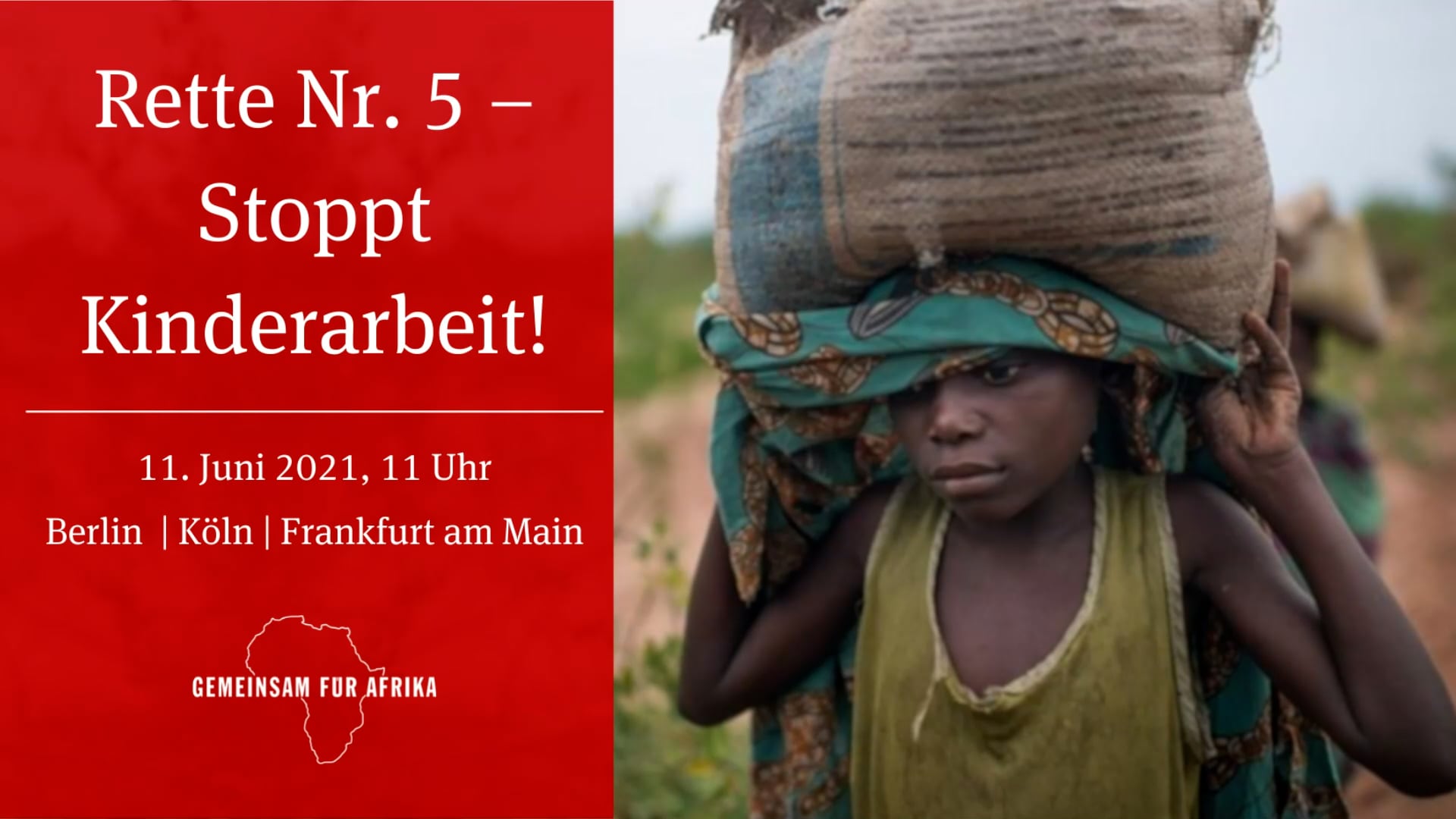 Straßenaktion gegen Kinderarbeit in Afrika
