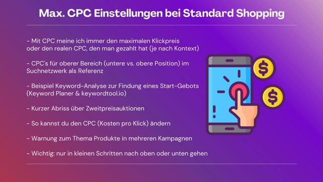 CPC Optimierung bei Standard-Kampagnen