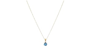 26 Carat London Blue Topaz Pendant Necklace in 14kt Yellow Gold