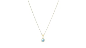 22 Carat Swiss Blue Topaz Pendant Necklace in 14kt Yellow Gold