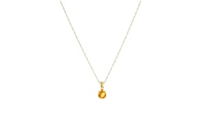 21 Carat Citrine Pendant Necklace in 14kt Yellow Gold