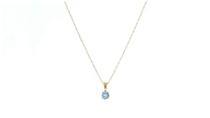 22 Carat Swiss Blue Topaz Pendant Necklace in 14kt Yellow Gold