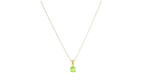24 Carat Peridot Pendant Necklace in 14kt Yellow Gold