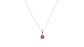 21 Carat Amethyst Pendant Necklace in 14kt Yellow Gold