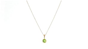 24 Carat Peridot Pendant Necklace in 14kt Yellow Gold
