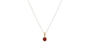 28 Carat Garnet Pendant Necklace in 14kt Yellow Gold