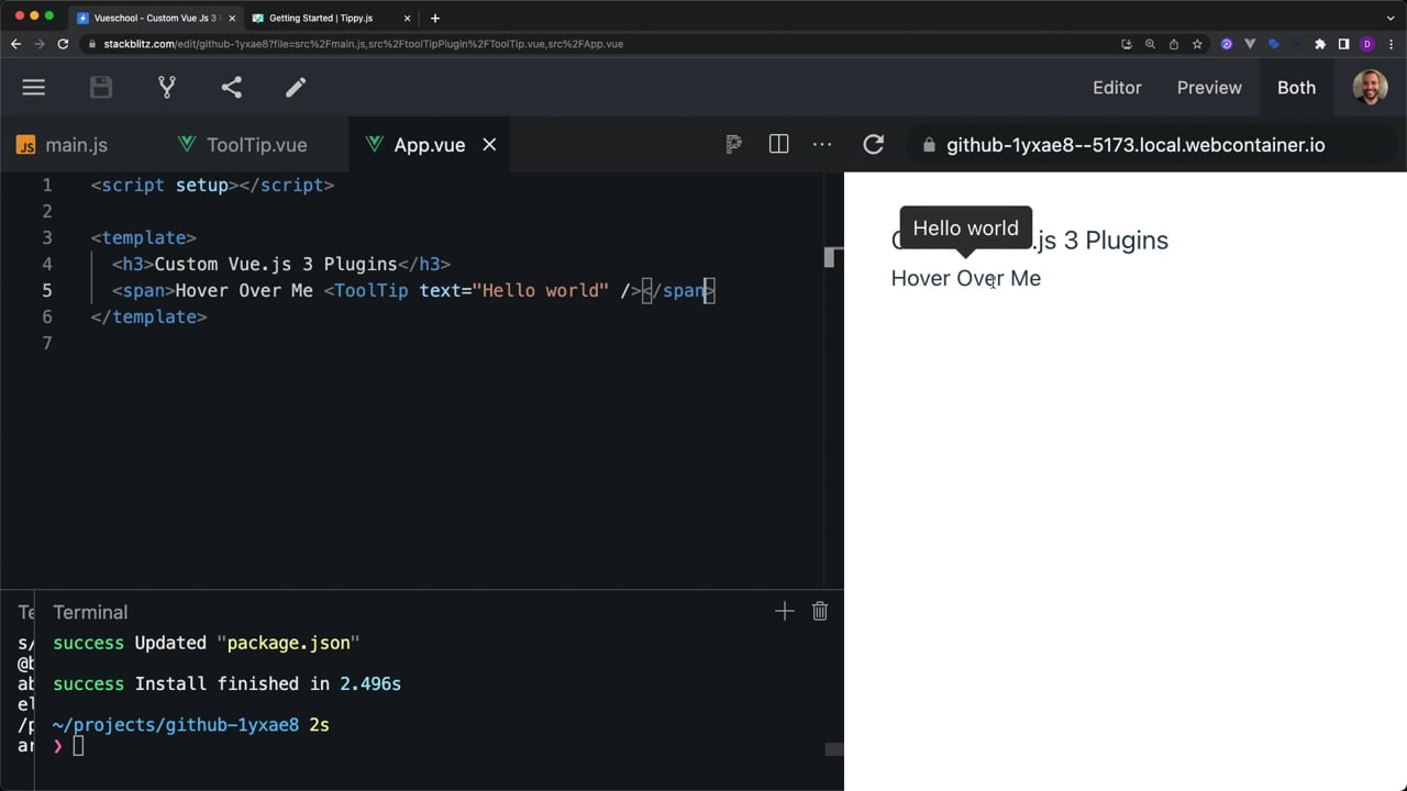 Create A Vue ToolTip Component With Tippy.js - A Vue.js Lesson...