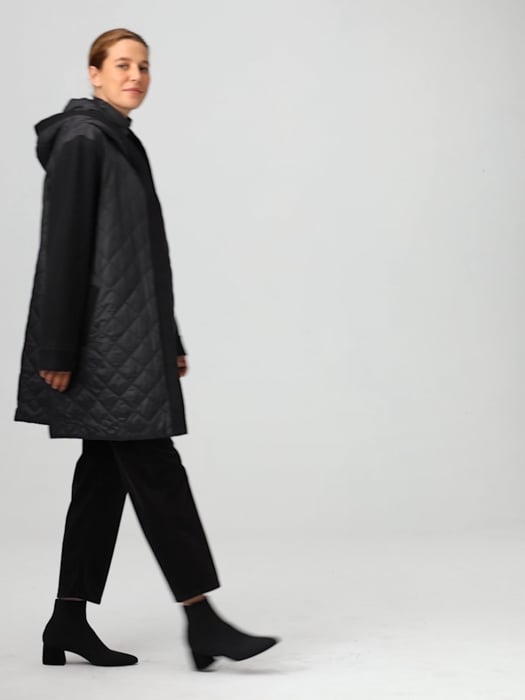 Eileen fisher chevron recycled nylon 2024 hooded coat