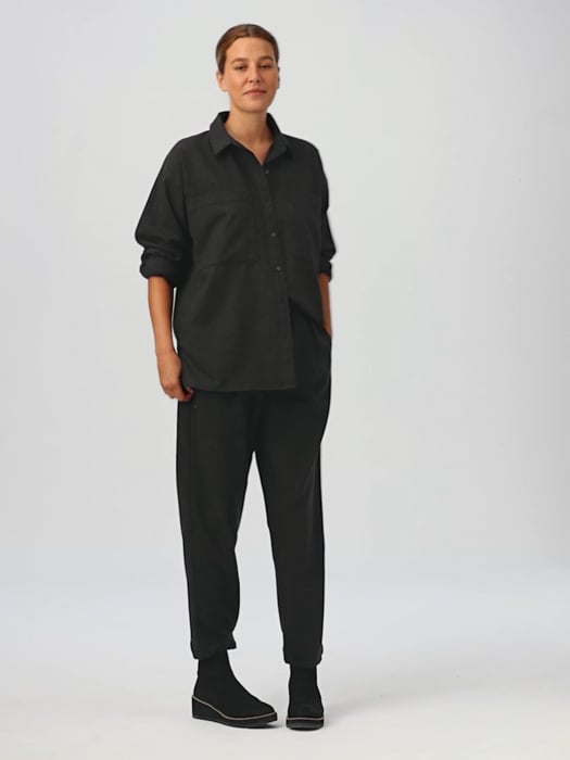 Soft Wool Flannel Pleated Tapered Pant | EILEEN FISHER Soft Wool Flannel Pleated Tapered Pant | EILEEN FISHER
