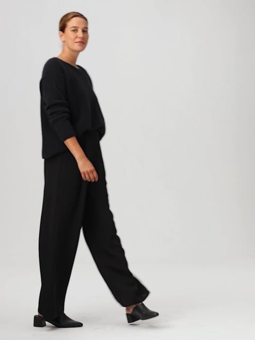 Wide Leg Crepe Trousers