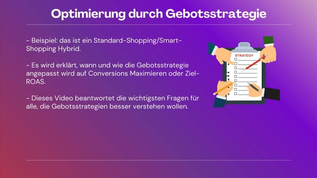 Optimierung durch die Gebotsstrategie