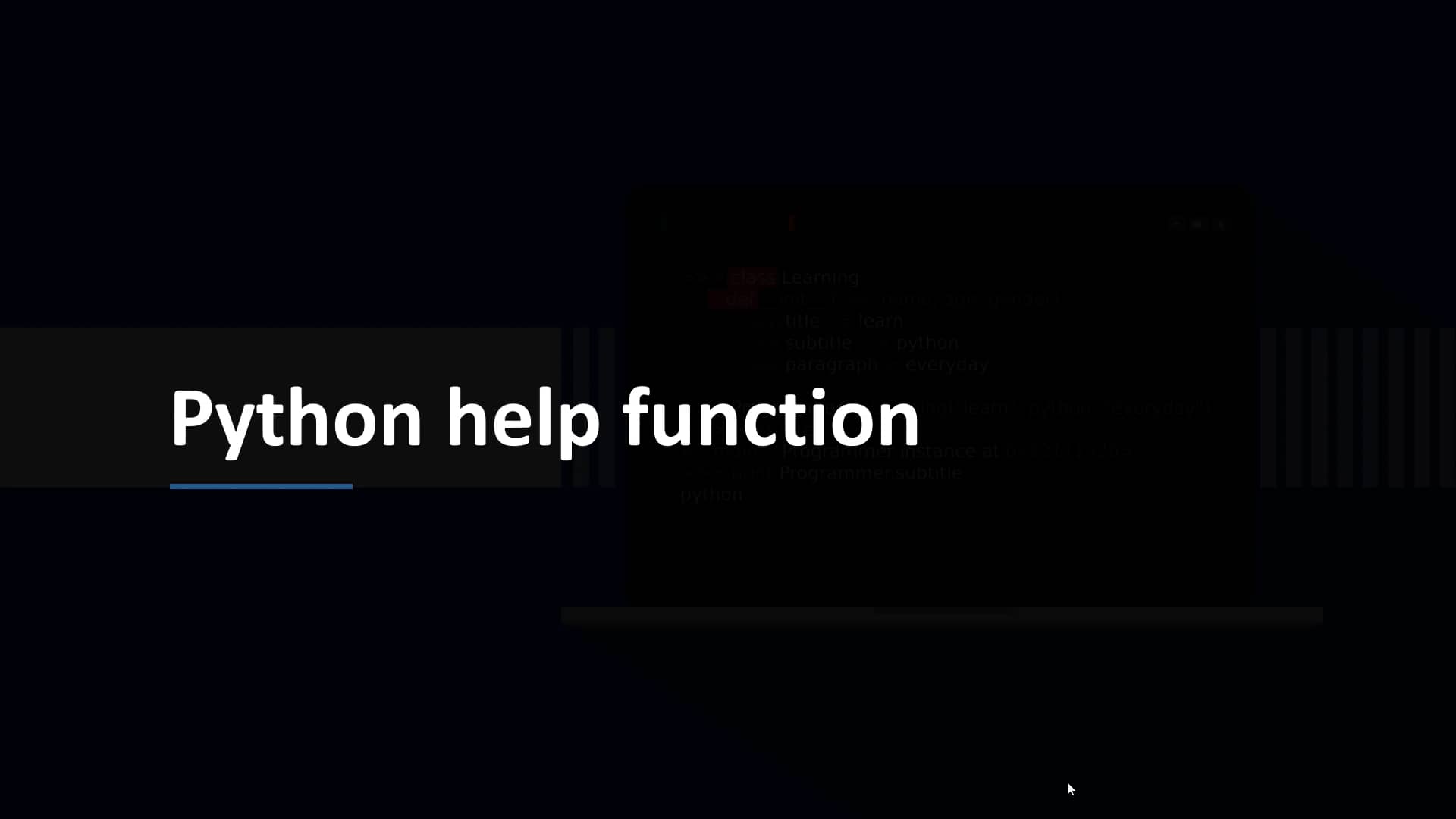 8.2 Python Help Function on Vimeo