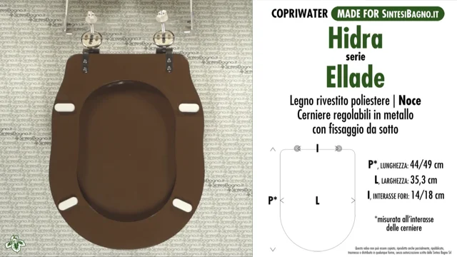 HIDRA ELLADE COPRI WC RALLENTY POLIESTERE CERNIERA CROMO - Fissore