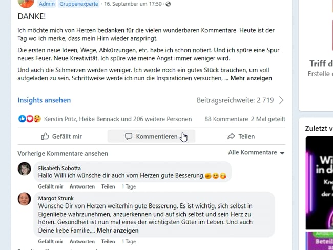 Welche Postings in meiner Gruppe top performen
